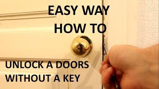 EASY WAY how to unlock a knob doors without a key [upl. by Clerc]