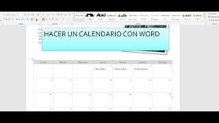 HACER UN CALENDARIO EN WORD Calendario simple [upl. by Gereld]