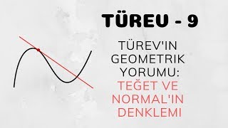 Türev  9 Türevin Geometrik Yorumu  Teğet ve Normalin Denklemi [upl. by Cardwell]