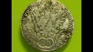 20 krajcarów z 1814 roku Franciszek II Habsburg  wykopki sreberko hammered coin [upl. by Verbenia495]