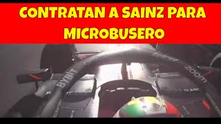 video como Carlos Sainz provoca choque con Checo Perez empujandolo contra el muro en Azerbaiyan [upl. by Nyleikcaj]