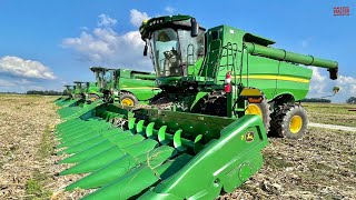 2800 Acre Corn Field Harvested by JOHN DEERE S790 Combines [upl. by Ahsa137]