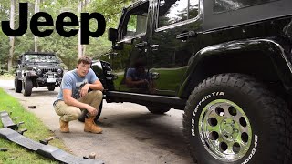 Jeep Wrangler Unlimited Rock Sliders Install [upl. by Mansur34]