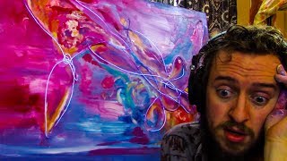 Acrylic and EL Wire Painting Timelapse [upl. by Eugirne665]