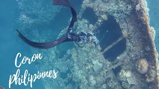 Freediving Lusong Gunboat  Coron Philippines  GoPro [upl. by Anikes]