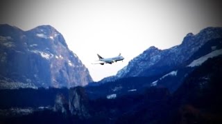 Transaero Airlines Boeing 7474F6 VQBHX  Ankunft am Salzburg Airport Full HD [upl. by Norrag]