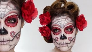 Easy Sugar Skull  Day Of The Dead MakeUp Tutorial For Halloween  Shonagh Scott  ShowMe MakeUp [upl. by Mcarthur426]