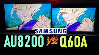 SAMSUNG AU8200 vs Q60A Dynamic Crystal vs QLED  Smart TVs 4K HDR [upl. by Nrev]