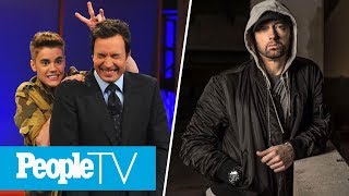 Justin Bieber amp Jimmy Fallon Dance In Central Park Eminem On Using Hurtful Slur  PeopleTV [upl. by Bouley]