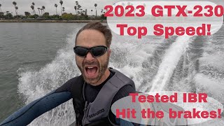 SPORT MODE TOP SPEED SeaDoo GTX230 Using IBR in real time intelligent brake and reverse [upl. by Suivatnom]