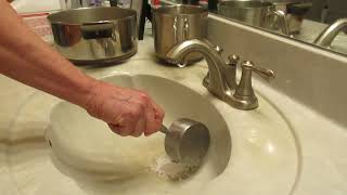 I Clear My Bathroom Sink Drain Using Thrift Drain Cleaner [upl. by Ricoriki]