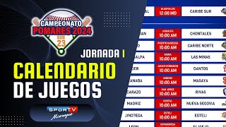 CALENDARIO DE JUEGOS U23 Jornada 1 Pomares 2024 Nicaragua [upl. by Aenit8]