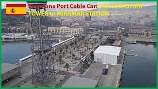 Barcelona Crammed Port Cable Car  Panoramic Views  SAN SEBASTIAN TOWER to MIRAMAR STATION [upl. by Roselba]