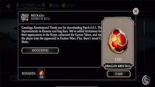 MK Mobile Update 61 Award 100 Dragon Krystals [upl. by Karb]