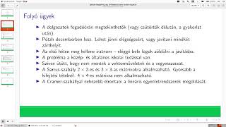 PTIB0301 Elemi lineáris algebra gyakorlat 2024 november 14én [upl. by Lorollas]