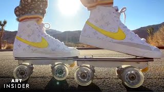 How Flaneurz Customizes Sneakers With Detachable Roller Skates [upl. by Lorilyn503]