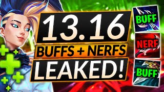 NEW PATCH 1316  LEAKED CHAMPION BUFFS and NERFS Item Changes  LoL Meta Guide [upl. by Depoliti341]