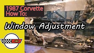 How To C4 Corvette Window Adjustment Alignment of the front Windows In a Few Minutes [upl. by Enoob]