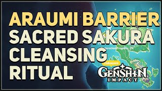 Araumi Barrier Sacred Sakura Cleansing Ritual Puzzle Genshin Impact [upl. by Leumas]