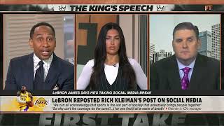 My thoughts on LeBron James social media hiatus  First Take [upl. by Caraviello]