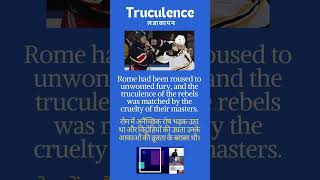 Truculence meaning in hindi Truculence wordsmeaning englishvocabulary ashishverma [upl. by Carli611]