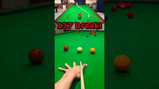 Snooker POV 137 Break clips snooker shorts [upl. by Kentiggerma]