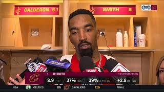 JR Smith reveals what he said to himself after made threes  Cavs vs Celtics  2018 NBA Playoffs [upl. by Gabbie382]