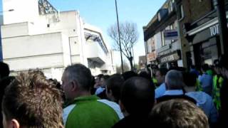 Petrified Tottenham fans stand silent and dumb struck as West Ham arrive and take Shite Hart Lane [upl. by Atinahc164]