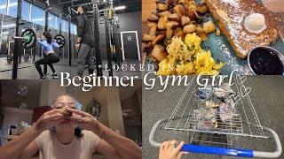 Beginner Gym Girl ep 02  Eating to Gain Lower Body Workout amp Grocery Shopping [upl. by Adriene449]