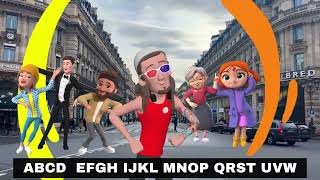 French alphabet through a fun and catchy song 🎶🇫🇷 FrenchAlphabet FrenchLesson FunLearning [upl. by Arluene]