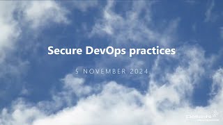 Webinar ontdek de beste secure DevOps practices [upl. by Aisetal]