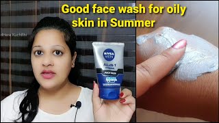 NIVEA Charcoal face wash review Good face wash for oily skin in Summer FindHereKuchBhi [upl. by Melloney]