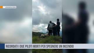 Linguaglossa Ricordati i due piloti morti per spegnere un incendio [upl. by Tillman]