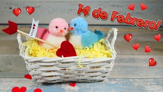 Como hacer pajaritos con pompones de lana  Idea fácil regalo 14 de febrero San valentín [upl. by Id]