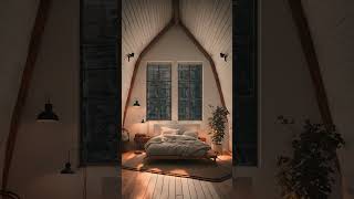 Cozy white cottage bedroom a snowy day afternoon ambience blizzard windy [upl. by Elleirda655]