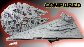 UCS Star Destroyer amp Millennium Falcon Compared [upl. by Cos869]