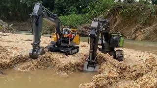 BUILDING CANAL BY RC EXCAVATOR [upl. by Ijic545]