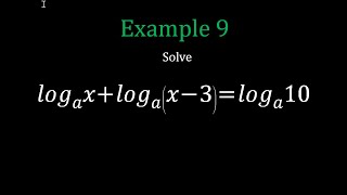 Logarithmic Equations Example 9 [upl. by Moe]