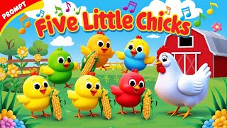 quot🐣 Five Little Chicks Song  Sing Along amp Dance to This Adorable Kids Nursery Rhyme 🎶quot [upl. by Goren]