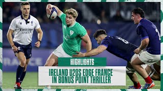 Highlights Ireland U20s Edge France in Bonus Point Thriller [upl. by Asylla]