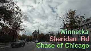 Driving from Winnetka along Sheridan Rd to Chase of Chicago [upl. by Mccoy]