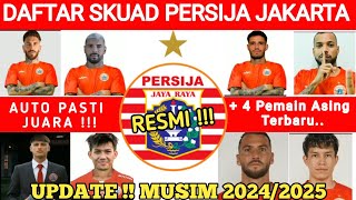 Daftar Skuad Persija Terbaru 2024  Daftar Pemain Persija 20242025  Liga 1 indonesia [upl. by Neirbo]