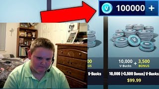 crazy kid buys 10000 vbucks with mums credit card [upl. by Treblih]