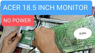 Acer 185 inch monitor no power repair Acer monitor supply burnacer [upl. by Thetis485]