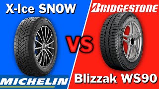 Bridgestone Blizzak WS90 vs Michelin XIce SNOW [upl. by Rosenbaum]