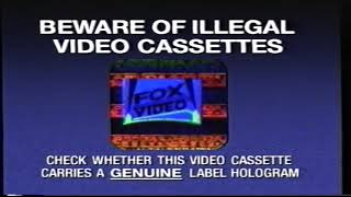 Fox Video AntiPiracy Warning UK 1994 [upl. by Micky]