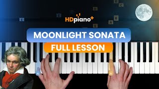 Moonlight Sonata 1st Movement  Complete Piano Lesson 2023 [upl. by Liagiba]