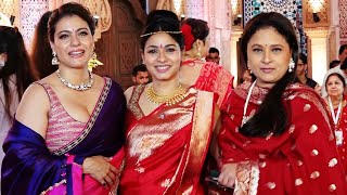 Kajol And Tanishaa Mukherjee With Sister Sharbani Mukherjee At Durga Puja 2024 [upl. by Layton16]