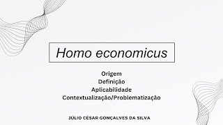 Homo economicus  Júlio César [upl. by Ggerc]