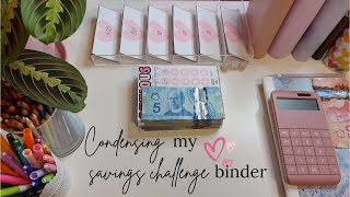 FIRST TIME EVER Condensing my Savings Challenge Binder  3000  compoundinterest [upl. by Burley]